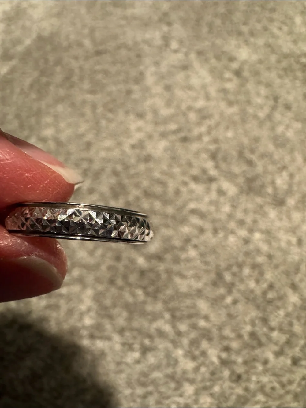 New D’Joy Diamond Cut 925 Sterling Silver Spinner band ring Sz 7 Men’s Women’s